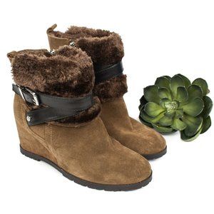 Marc Fisher | Suede Wedge Ankle Booties | 6M